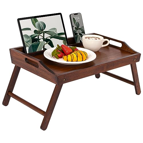 ROSSIE HOME Large Wood Bed Tray – Java Bamboo, Fits 15.6” Laptops - color: Java Bamboo, size: Large
