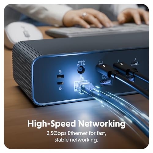 HyperDrive Next Thunderbolt 5 Dock with SSD Enclosure — 120Gbps Computer Docking Station with Triple 4K Display, Thunderbolt Share, M.2 PCIe Gen4 Slot, AI Module Support, USB-A, 2.5G Ethernet