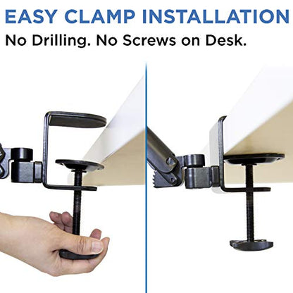 Mount-It! Adjustable Arm Rest for Desk, Ergonomic Elbow & Forearm Support, Height Adjustable Full Motion Rotating Desk Arm with Clamp-On Base for Computer & Keyboard Use, Steel Construction (MI-7145)