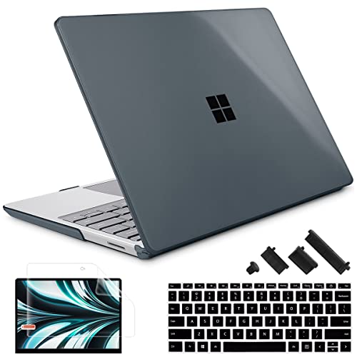 Case for Surface Laptop 5/4/3 13.5", Crystal Black | Hard Shell Case with Keyboard Cover & Screen Protector. Fits Surface Laptop 5/4/3 13.5" Metal Palm Rest Models 1951/1868. - color: Crystal Black