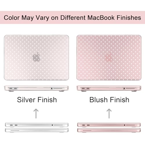 MEEgoodo Printed Case for New MacBook Neo 13 inch 2026 Release(Fit Model A3404), Laptop Hard Shell Cases with Keyboard Skin & Screen Protector & Webcam Covers, Blush & White Polka Dots - color: Blush & White Polka Dots