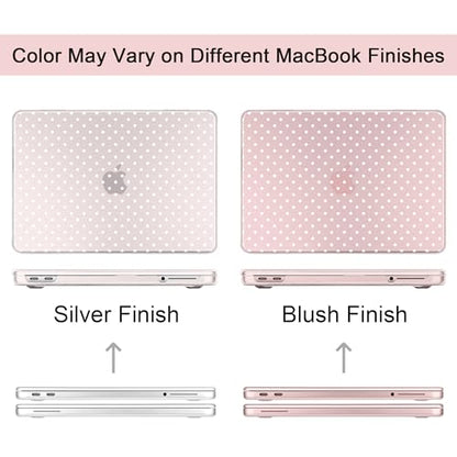 MEEgoodo Printed Case for New MacBook Neo 13 inch 2026 Release(Fit Model A3404), Laptop Hard Shell Cases with Keyboard Skin & Screen Protector & Webcam Covers, Blush & White Polka Dots - color: Blush & White Polka Dots