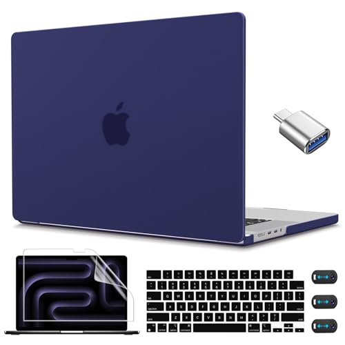 CISSOOK Case Compatible with MacBook Pro 14 inch M5 M4 M3 M2 M1,Hard Shell Case Keyboard Cover for MacBook Pro 14 A3434 A3112 A3185 A3401 A2918 A2992 A2779 A2442, Matte Navy Blue - color: Matte Navy Blue
