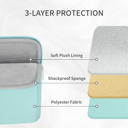 RAINYEAR Laptop Sleeve Case 13.3 Inch, Protective Portable Case with Front Pocket, Briefcase Handbag Laptop Bag Compatible with 13.3-14 Inch Laptop PC, 14 Inch MacBook Pro M5 M4 M3 M2 M1, Mint Green - color: Mint Green, size: 13.3-14 inch
