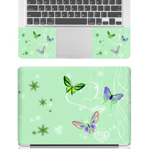 15-15.6 inches Netbook Laptop Skin Sticker Decal Reusable Cover Protector for 11.6 12 13 13.3 14 15 15.4 Notebook Chromebook PC, Scratch-Resistant Waterproof I Mint Green Butterfly - color: Mint Green Butterfly