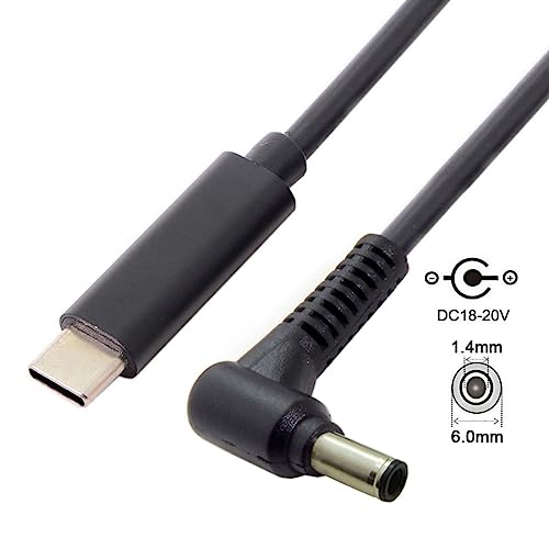 chenyang USB C to DC 6.0x1.4mm Power PD 65W Charge Cable for Laptop Notebook - color: Black 65W 6.0x1.4MM