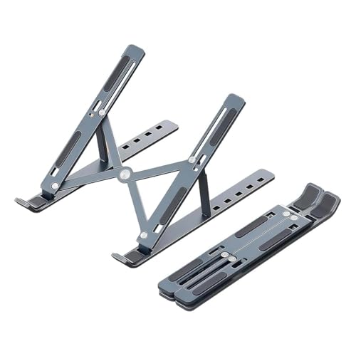 Foldable Laptop Stand with Aluminum Alloy Construction, Portable Notebook Holder with Adjustable Height, Ergonomic Computer Stand for Office and Home Workspace(Black)