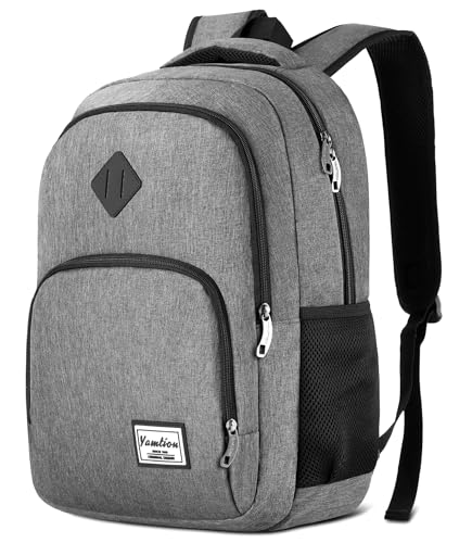 YAMTION 17.3 Inch Travel Backpack for Men and Women,School Bookbag for Teenager,Business Laptop Bookbag with USB Charging port for Business Work College Travel Trip - color: Gray, size: 17.3 inch