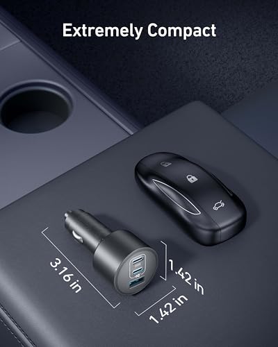 Anker 167.5W Max 3-Port Ultra-Compact USB C Fast Charging Car Charger | Fast Charging Adapter for MacBook Pro / Air, iPhone 17 / 16 / 15 Series, Samsung S25, iPad Pro, AirPods, and More