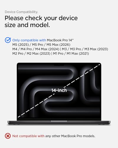 Spigen for MacBook Pro 14 inch Case M5/Pro/Max (2026) M4/M3/M2/M1/Pro/Max (2025-2021) A3427 A3426 A3112 A3185 A3401 A2918 A2992 A2779, Thin Fit, Air Skin Protective Hard Shell Case, Crystal Clear - color: Crystal Clear, size: Macbook Pro 14" M5/M4/M3/M1 (