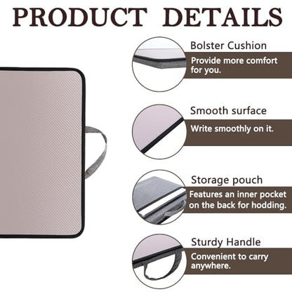 Portable Laptop Desk Fits Up to 16“ Laptops, Built-in Cushion,Lap Stand for Bed & Couch & Carpet, Great for Home & Office,Lap Desk with Cushion (Grey Violet, Medium) - color: Grey Violet