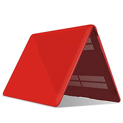 IBENZER Compatible with New MacBook Air 13 inch Case 2022 2021 2020 M1 A2337 A2179 A1932, Plastic Hard Shell Case with Keyboard Cover for Mac Retina Display with Touch ID, Red, MMA-T13RD+1A - color: Red