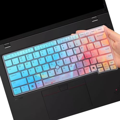 Keyboard Cover for 14" Lenovo Thinkpad L14 P14s Gen 6/Gen 5, Thinkpad T14 T14s Gen 6/Gen 5 14, Thinkpad E14 Gen 7 14, US Layout (Not Fit T14 T14s L14 P14s Gen 4/3/2/1, E14 Gen 6/5/4)-Stylish Colorful - color: Colorful