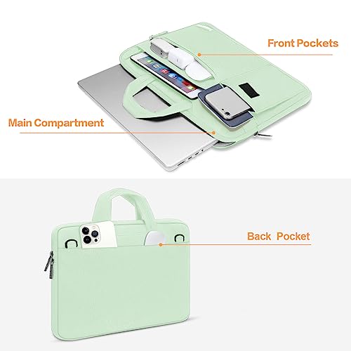 MOSISO Laptop Shoulder Bag Compatible with MacBook Pro 16 inch M5 M4 M3 M2 M1 2026-2019/Pro 15 A1398, HP Acer Dell Lenovo ASUS Notebook,Polyester Flapover Briefcase Sleeve Case, Honeydew Green - color: Honeydew Green, size: 16 inch