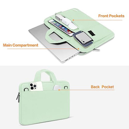 MOSISO Laptop Shoulder Bag Compatible with MacBook Pro 16 inch M5 M4 M3 M2 M1 2026-2019/Pro 15 A1398, HP Acer Dell Lenovo ASUS Notebook,Polyester Flapover Briefcase Sleeve Case, Honeydew Green - color: Honeydew Green, size: 16 inch