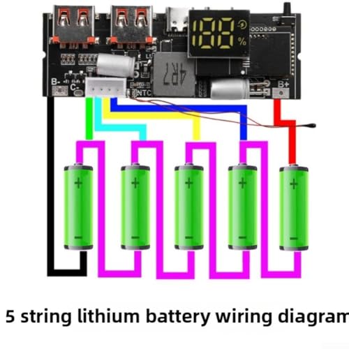 3S 4S 5S 65W 100W Power Bank Module Circuit Board With Charging, Comprehensive Safety Protections And Low Ripple Output(5S 100W) - size: 5S 100W