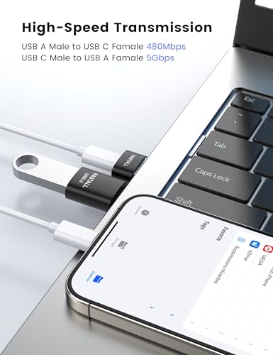 USB to USB C Adapter Combo 10 Pack,USBA to USBC OTG Adapter,Black | 5 USB 2.0 Male to USBC Adapter & 5 USB 3.0 Female to USBC Adapter,Compatible with iPhone 17 Pro Max,iPad,Samsung Galaxy S25 - color: Black