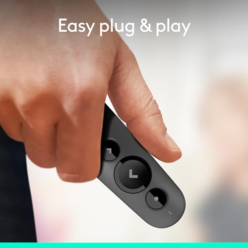 Logitech Wireless Presenter R500s PowerPoint Clicker with Laser Pointer | PowerPoint clicker, presentation clicker - color: Red Laser, style: 3 buttons