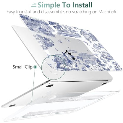for MacBook Air 13 Inch (13.6 Inch) Case, M5/M4/M3/M2 Chip 2026 2025 2024 2023 2022, Hard Plastic Printed Cover with Screen Protector & Keyboard Cover & Dust Plugs, Toile Pattern - color: Toile Pattern