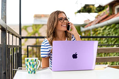 Teryeefi MacBook Air 13.6 Inch Case 2022 2024 2025 2026 Model A2681/A3113/A3240/A3449 with M2 M3 M4 M5 Chip, Hard Shell Cover with Keyboard Cover & USB 3.0 Adapter, Crystal Purple - color: Crystal Purple