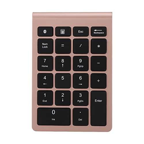 Ejoyous Bluetooth Number Pad 22 Keys Numeric Keypad Keyboard, Rose Gold | Laptop Desktop PC Notebook Use