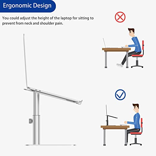 BESIGN LSX6N Laptop Stand, Ergonomic Adjustable Notebook Riser, Computer Holder, Laptop Mount Compatible with 10-15.6" Laptops, Silver - color: Silver