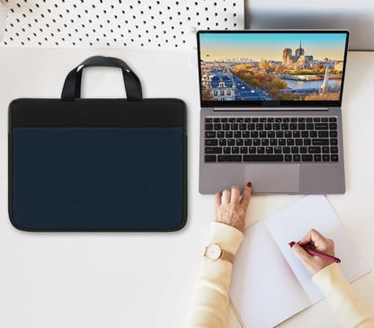 Laptop Sleeve, Travel 15.6 inch Laptop Case Handbag Shockproof Protective Computer Cover Carrying Bag Briefcase for 15" 15.6" HP Asus Acer Dell Lenovo Laptop Notebook Ultrabook, (Black/Deepblue) - color: Black/Deepblue, size: 15.6 inch