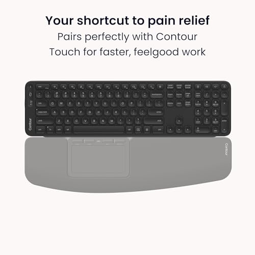 Contour Balance Keyboard: Full-Size Wireless Keyboard with USB Receiver, US Layout, Numeric Keypad, 18 Programmable Keys, AI Key, Home & Office, Windows Layout