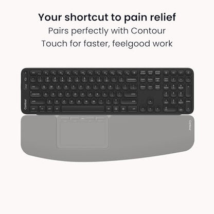 Contour Balance Keyboard: Full-Size Wireless Keyboard with USB Receiver, US Layout, Numeric Keypad, 18 Programmable Keys, AI Key, Home & Office, Windows Layout