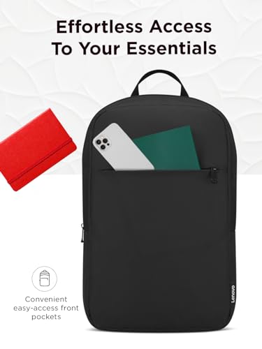 Lenovo Laptop Backpack B215 for Computers Up to 15.6-Inch – Multi Compartment Water Repellant Bag for Travel, Professional Use, College, Work - Black (Large) - size: 15.6 inch