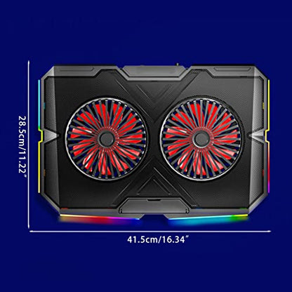 Gaming Laptop Cooler Turbo Fan 7 Heights Notebook Cooling Base 2 USB Port Fits 11-18 Inches Turbo Fan