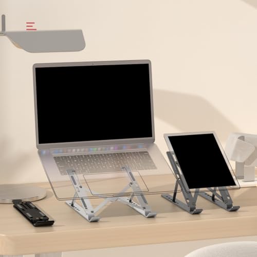 Portable Laptop Stand, Ergonomic Laptop Mount Support, Detachable Laptop Riser Notebook Holder Stands Compatible with More 16-18" Laptops (Black) - color: Black