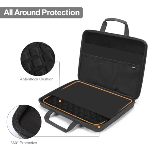 MOSISO Hard Laptop Case 18-18.5 inch, Shockproof Laptop Sleeve with Handle | Compatible with ASUS Gaming Monitor HP Dell Lenovo Notebook, Waterproof EVA Carrying Case Computer Bag with Pocket&Belt,Black - color: Black, size: 18.5 inch