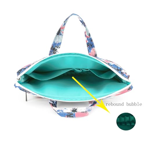 Muti-Pockets Laptop Sleeve Case Bag,Rebound Bubble Cushioned Laptop Shoulder Bag Fits Laptop 15.6 inch-16 inch (Camellia) - color: Camellia(muti-pockets)