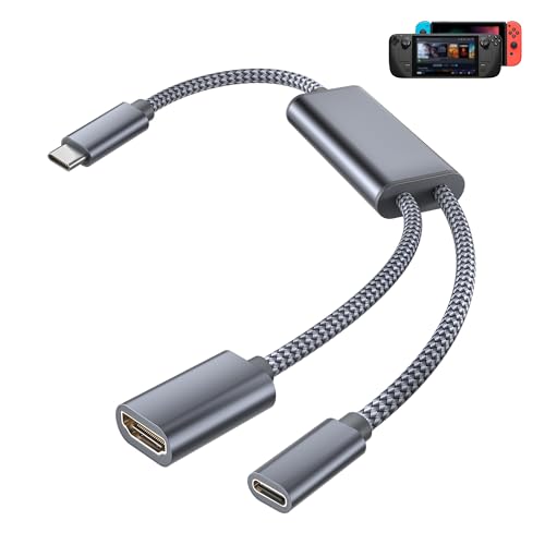 Basesailor USB C to HDMI Adapter,Type C to 4K HDMI with 100W PD Charger | USBC to HDMI Female Converter for Nintendo Switch,Steam Deck,iPhone 17 16 15,MacBook,iPad,Samsung S25 and Display Mode Device