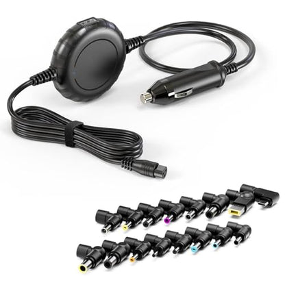 Belker 100W 90W 65W USB C Universal Laptop Car Charger with 16 Tips | for HP Dell Asus Lenovo Samsung MacBook Pro Air Google Chromebook Ultrabook Notebook Power Supply