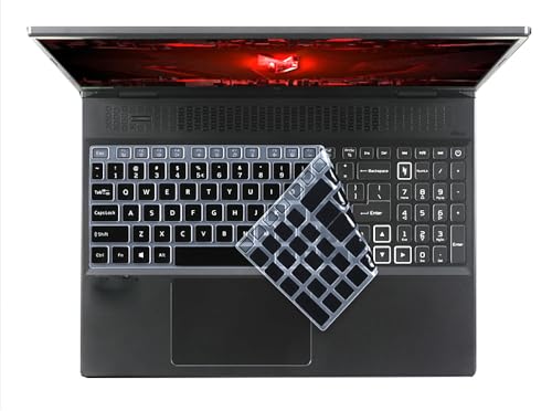 Silicone Keyboard Cover Skin Compatible for Acer Nitro 5 AN515-58/57/56/54/55/45/43/44 AN517-54/53/51/52 15.6" 17.3", Acer Predator Helios 300 PH315-54/53/52 PH317-56/54/53 15.6" 17.3" (Black) - color: Black, size: Compatible for 2023 Acer Predator Helios