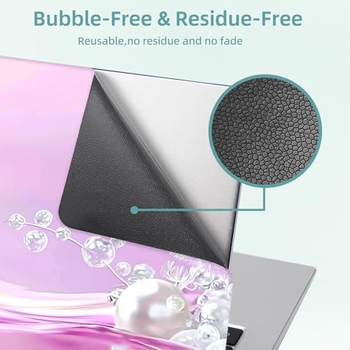 Universal Laptop Skin Decal, 3-Piece Vinyl Protector for 12 13 14 15.6" Notebook, Waterproof Anti-Scratch, Easy Trim & Bubble-Free Finish, Purple Dandelions White Pearls - color: Purple Dandelions White Pearls