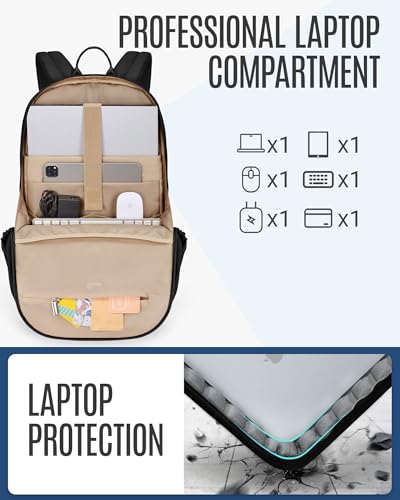Travel Laptop Backpack for 17.3" laptop, Anti Theft Backpack with USB Charging Hole, Water Resistant College Bookbag, Large Capacity Computer Backpacks for Work, Black | Laptop Backpack, USB Charging Hole, Water Resistant, Large Capacity, College Bookbag