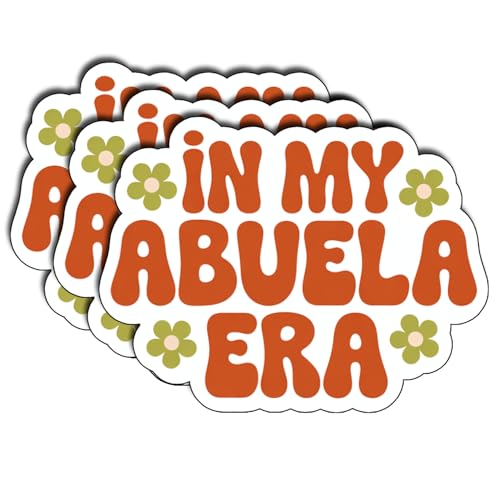 (3Pcs) in My Abuela Era Sticker Funny Mom Stickers Waterproof Vinyl Decals for Books Laptops Phones Tumblers Water Bottles Gifts for Mom Grandma Auntie 2.3"x3" - color: In My Abuela Era