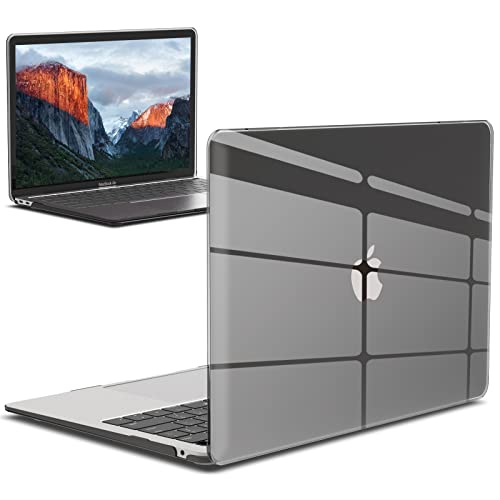 IBENZER Compatible with 2022 2021 2020 MacBook Air 13 inch case M1 A2337 A2179 A1932, Plastic Hard Shell Case for Mac Air 13 Retina Display with Touch ID, Crystal Black, MMA-T13CYBK - color: Crystal Black