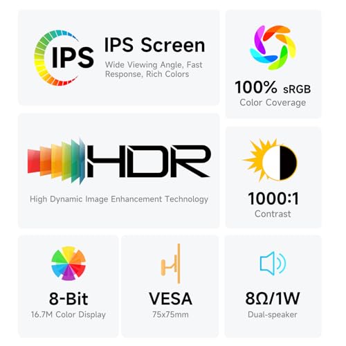 AYY 16" 2.5K 120Hz Portable Monitor, 2560x1600 HDR IPS Display, QHD 100% sRGB, USB-C & HDMI, Eye Care External Second Screen, for Laptop/PC/Phone/PS4/5/Xbox/Switch - size: 16 Inch, style: 2.5K 120Hz