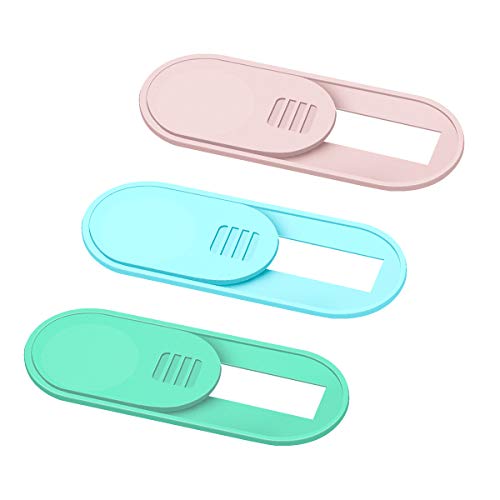 Webcam Cover Slide, Ultra Thin Phone Camera Cover, Camera Cover Blocker for Macbook, iMac, Laptop, Desktop, Pc, iPad, iPhone, Smartphone Protect Your Visual Privacy Security (Pink/Blue/Green-3 Pack) - color: Pink/Blue/Green-3 Pack
