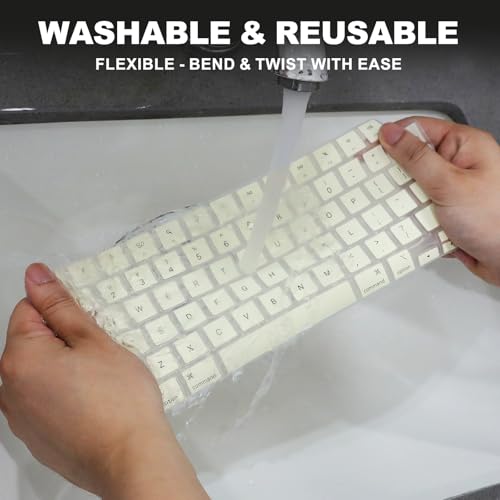 Allinside Keyboard Cover for 2026 MacBook Neo 13-inch A3404 (A18 Pro) & MacBook Air 13"/15" and MacBook Pro 14"/16" (M5 Chip), Premium Silicone Keyboard Protector Skin, US ANSI Layout, Cream White - color: Cream White