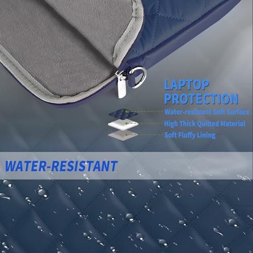 Puffy Quilted Laptop Sleeve with a Removable Shoulder Strap Compatible with MacBook Air 13 inch M2 A2681 M1 A2337 A2179 A1932 2023-2018/Pro 13 M2 M1 A2338 A2251 A2289 A2159 A1989 A1706 A1708 - color: Sleeve - Navy, size: 13 inch