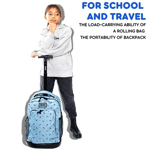 J World Sunny Rolling Backpack for Kids. Roller Bag With Wheels, Panda - color: Panda
