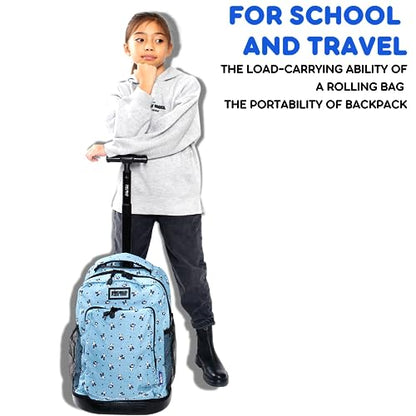 J World Sunny Rolling Backpack for Kids. Roller Bag With Wheels, Panda - color: Panda
