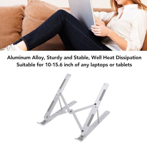 CCYLEZ Foldable Laptop Stand, Portable Aluminum Alloy Ergonomic Height Computer Holder for Home Office Travel