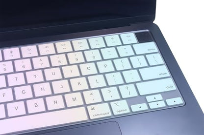Keyboard Skin Compatible for 2026 MacBook Neo 13" A18, Air 15.3" 13.6" M5 M4 M3 M2 A3448 A3241 A3114 A2941 A3449 A3240 A3113 A2681, MacBook Pro 14 16 M5 M4 M3 M2 M1 A3426 A3427 A3434 - Pink/Yellow/Bue - color: 1