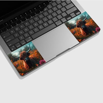 Universal Laptop Skin Sticker with 2 Wrist Pad Skins, Waterproof Scratch Resistant Vinyl Laptop Cover Decal, Cut to Fit for 11–15.6 Inch MacBook HP Dell Lenovo, Highland Cow - color: Highland Cow
